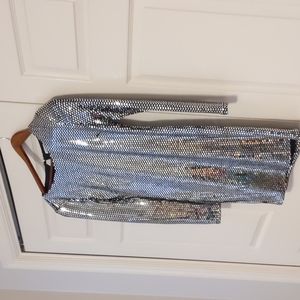 Charlotte Russe dress all sequin silver. Like new condition, open back size smal